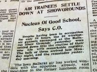 Air Trainees settle down at showgrounds Courier May 1st 1940