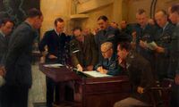 Operations Room Conference Bomber Command 1943 Artist Herbert Arnould Olivier