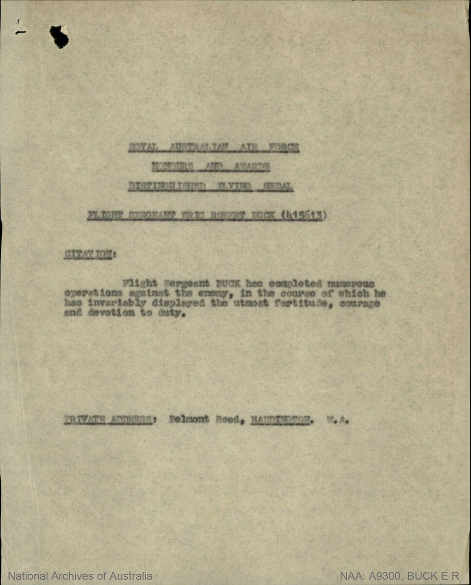 1 WAGS - BUCK Edric Robert - 415613 Citation
