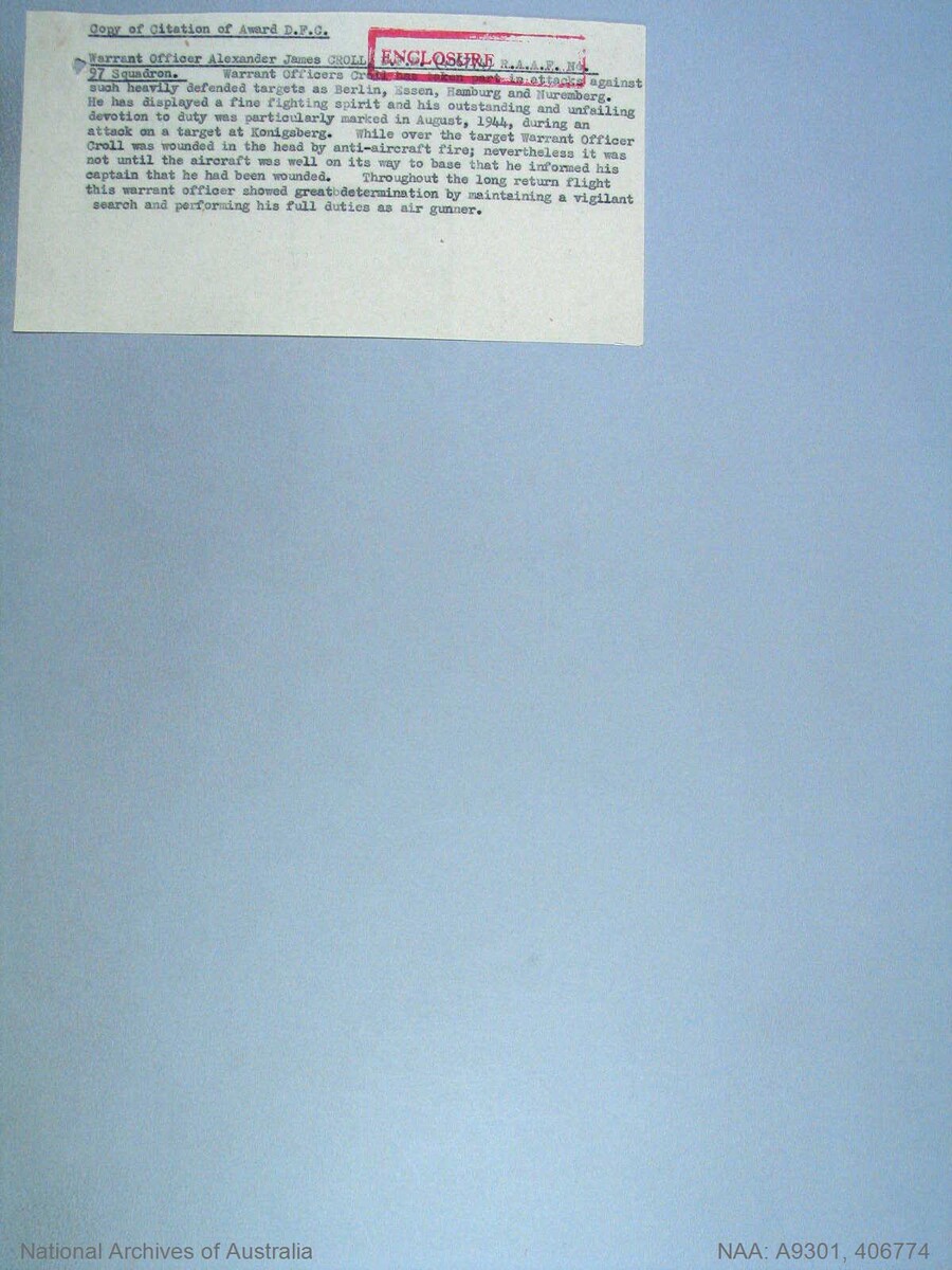 1 WAGS - CROLL Alexander James - 406774 DFC Citation