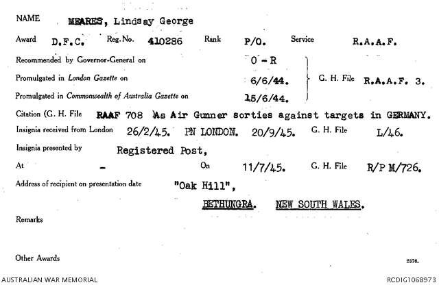 1 WAGS - MEARES Lindsay George - 410286 Citation