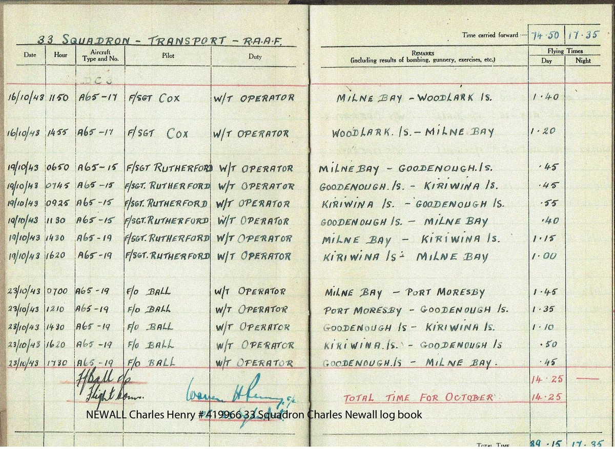 1 WAGS - NEWALL Charles Henry - 419966 [log book]