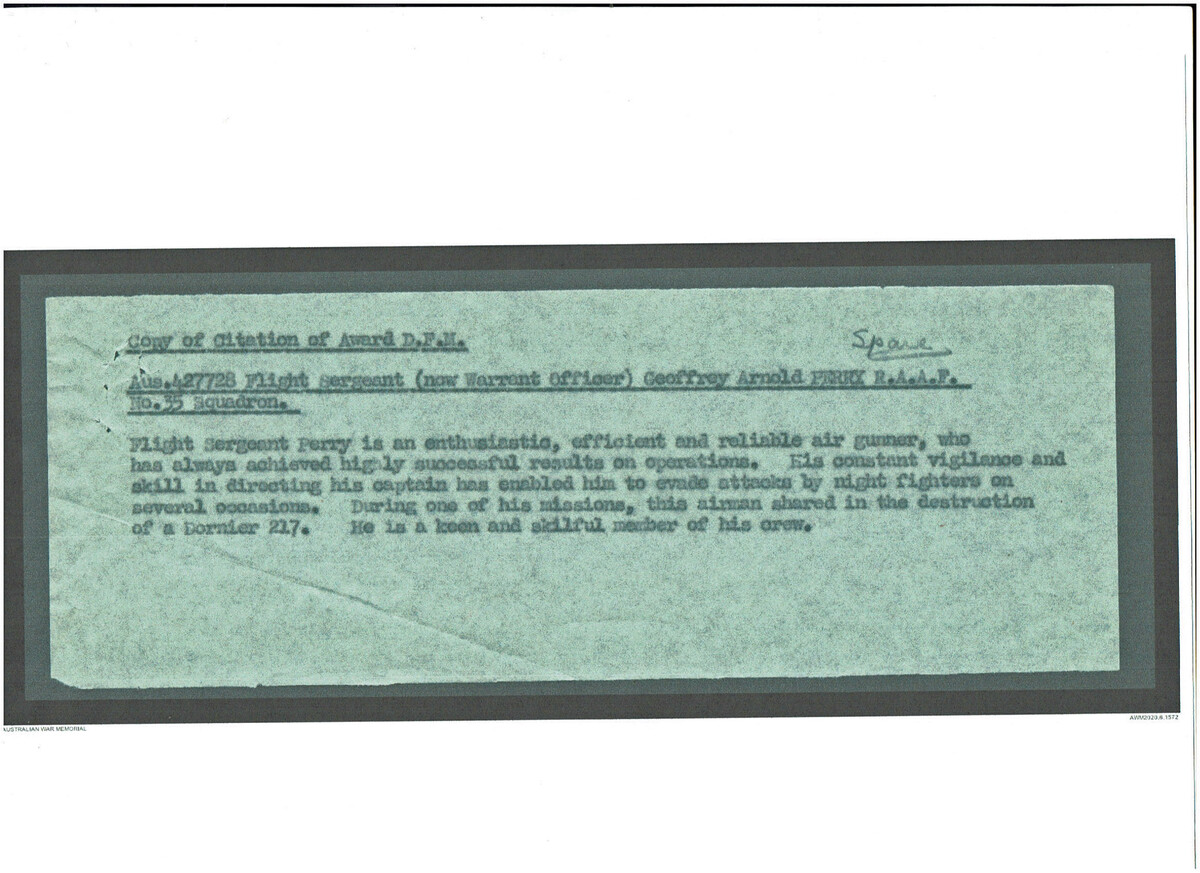 1 WAGS - PERRY Geoffrey Arnold - 427728 Citation