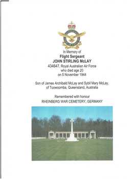 1 WAGS - McLAY John Stirling - 434647 [Rheinberg War Cemetery]