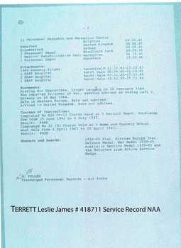 TERRETT, Leslie James - Service Number 418711 | 1WAGS Ballarat